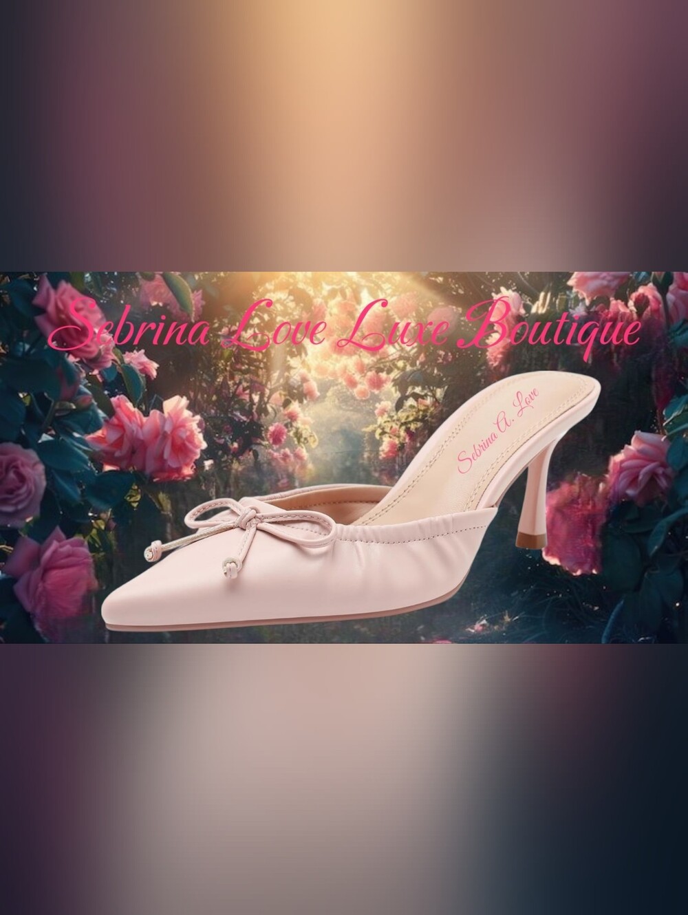 Elegant Soft Pink Ballet Inspired Kitten Heel Mules